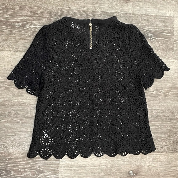 🔥SALE ASTR the label floral black lace blouse top shirt short sleeve size small - Picture 6 of 11